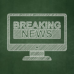 Image showing News concept: Breaking News On Screen on chalkboard background