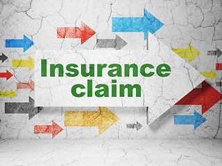 Image showing Insurance concept: arrow with Insurance Claim on grunge wall background