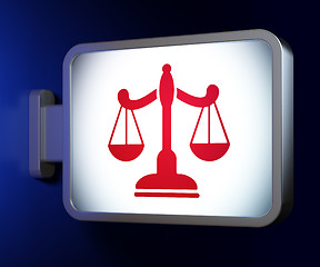 Image showing Law concept: Scales on billboard background