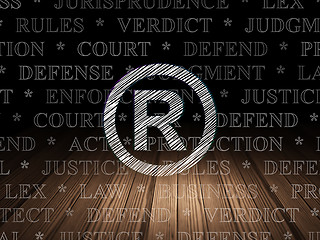 Image showing Law concept: Registered in grunge dark room