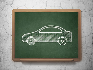 Image showing Tourism concept: Car on chalkboard background