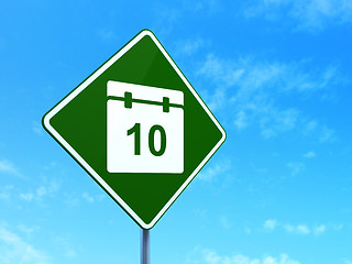 Image showing Time concept: Calendar on road sign background