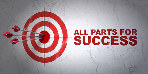 Image showing Finance concept: target and All parts for Success on wall background