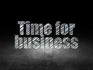 Image showing Business concept: Time for Business in grunge dark room