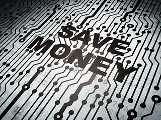 Image showing Money concept: circuit board with Save Money