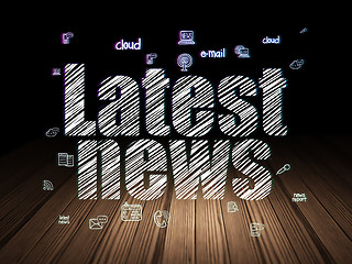 Image showing News concept: Latest News in grunge dark room