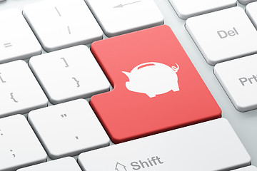 Image showing Currency concept: Money Box on computer keyboard background