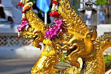 Image showing    in the temple bangkok  abstract cross         wat  palaces   