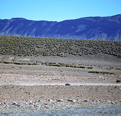 Image showing valley hill   in   africa morocco the atlas dry mountain ground 