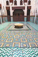 Image showing fountain in morocco africa old antique  palace