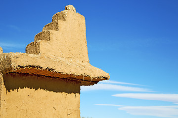 Image showing brown old  construction in  africa morocco and  clouds 