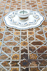 Image showing fountain in morocco  antique construction  mousque palace