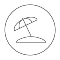 Image showing Beach umbrella line icon.