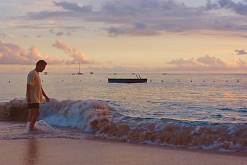 Image showing Man on the beach