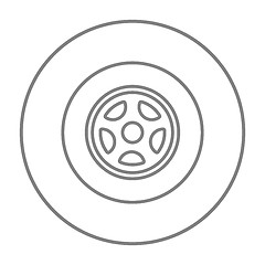 Image showing Car wheel line icon.