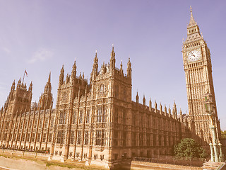 Image showing Houses of Parliament in London vintage