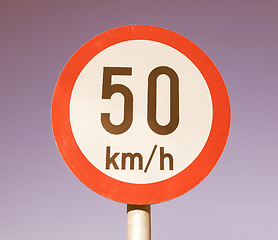 Image showing  Speed limit sign vintage