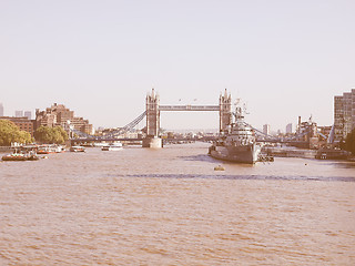 Image showing River Thames in London vintage