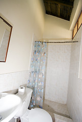 Image showing native hotel bathroom pacific coast ecuador