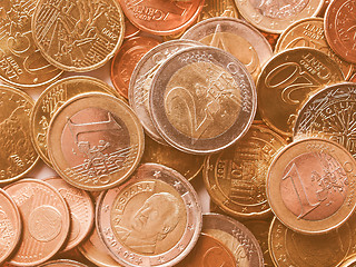 Image showing  Euro coins vintage