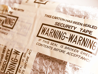 Image showing  Warning - security tape vintage