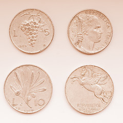 Image showing  Old Italian coins vintage