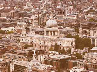 Image showing Retro looking Aerial view of London