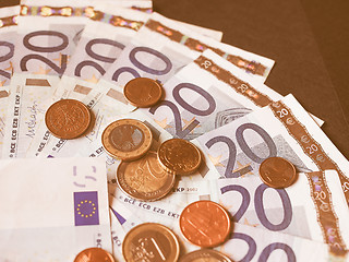 Image showing  Euro bank notes vintage