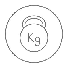Image showing Kettlebell line icon.