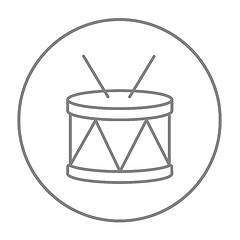 Image showing Drum with sticks line icon.