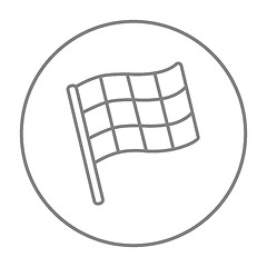 Image showing Checkered flag line icon.