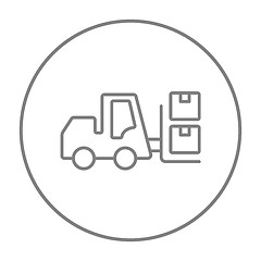 Image showing Forklift line icon.