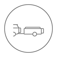 Image showing Car with trailer line icon.