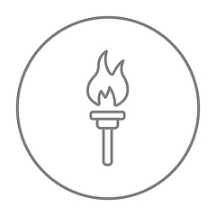 Image showing Burning olympic torch line icon.