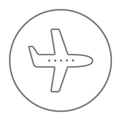 Image showing Flying airplane line icon.
