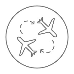 Image showing Airplanes line icon.