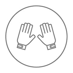 Image showing Motorcycle gloves line icon.