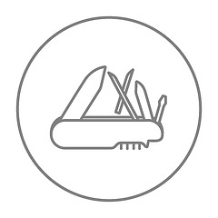 Image showing Multipurpose knife line icon.