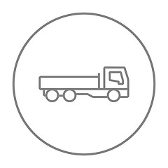 Image showing Dump truck line icon.