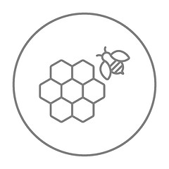 Image showing Honeycomb and bee line icon.