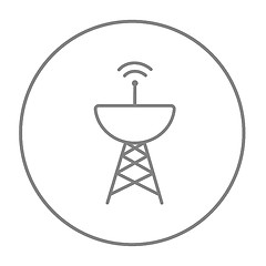 Image showing Radar satellite dish line icon.