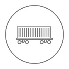 Image showing Cargo wagon line icon.