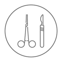 Image showing Surgical instruments line icon.