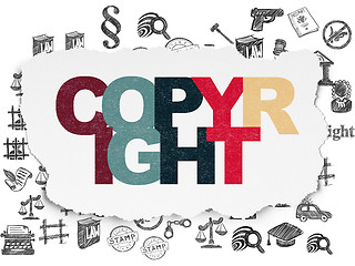 Image showing Law concept: Copyright on Torn Paper background