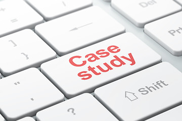 Image showing Studying concept: Case Study on computer keyboard background