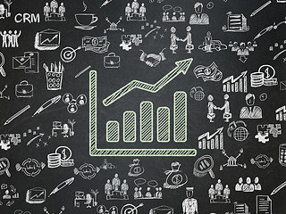 Image showing Business concept: Growth Graph on School Board background