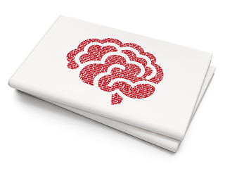 Image showing Healthcare concept: Brain on Blank Newspaper background