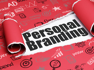 Image showing Marketing concept: black text Personal Branding under the piece of  torn paper