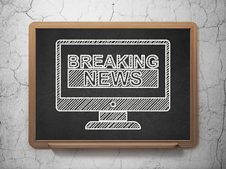 Image showing News concept: Breaking News On Screen on chalkboard background
