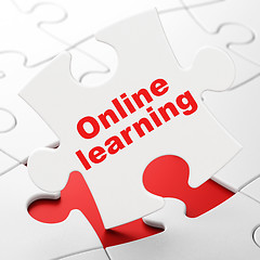 Image showing Education concept: Online Learning on puzzle background